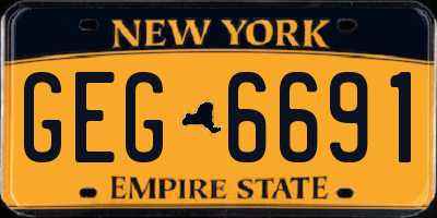 NY license plate GEG6691