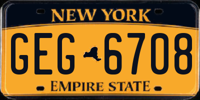 NY license plate GEG6708
