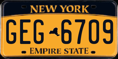 NY license plate GEG6709