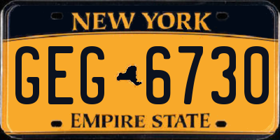 NY license plate GEG6730