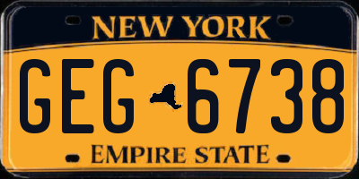 NY license plate GEG6738