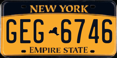 NY license plate GEG6746