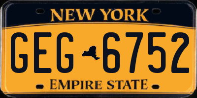NY license plate GEG6752