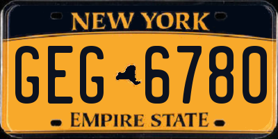 NY license plate GEG6780