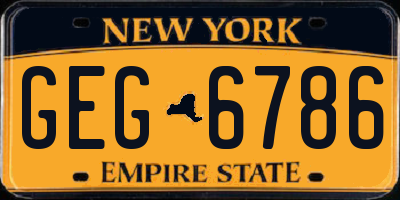 NY license plate GEG6786