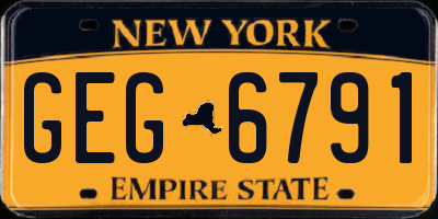 NY license plate GEG6791