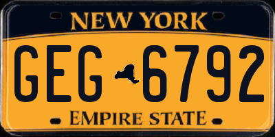 NY license plate GEG6792