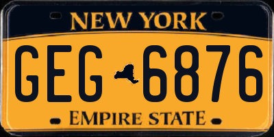 NY license plate GEG6876