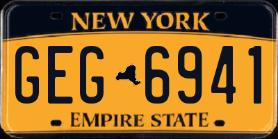 NY license plate GEG6941