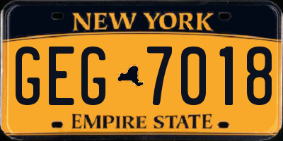 NY license plate GEG7018