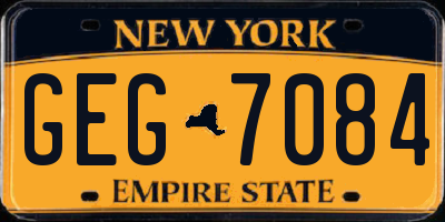 NY license plate GEG7084