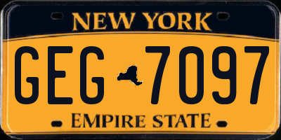 NY license plate GEG7097