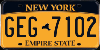 NY license plate GEG7102