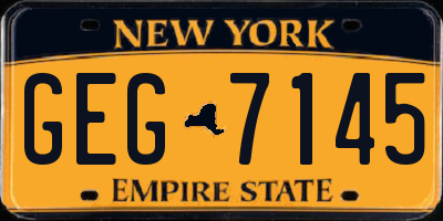 NY license plate GEG7145