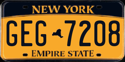 NY license plate GEG7208