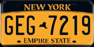 NY license plate GEG7219