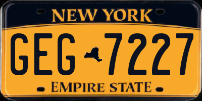 NY license plate GEG7227