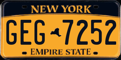NY license plate GEG7252