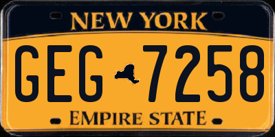 NY license plate GEG7258