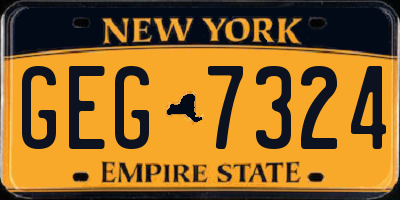 NY license plate GEG7324
