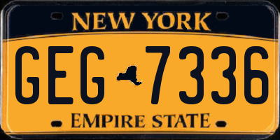 NY license plate GEG7336