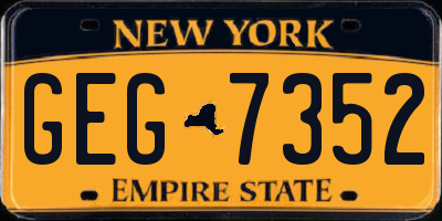 NY license plate GEG7352