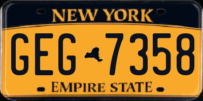 NY license plate GEG7358