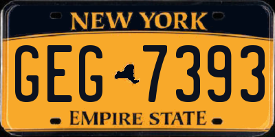 NY license plate GEG7393
