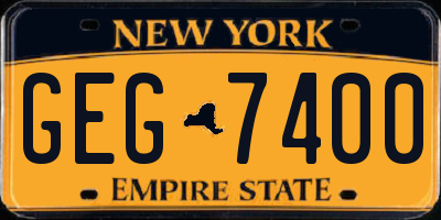 NY license plate GEG7400