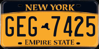 NY license plate GEG7425
