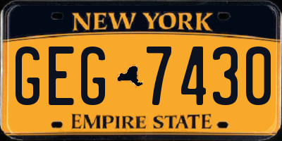 NY license plate GEG7430