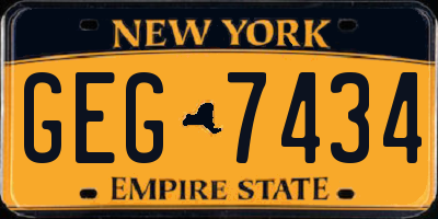 NY license plate GEG7434