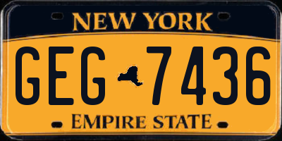 NY license plate GEG7436