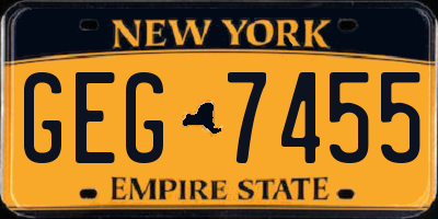 NY license plate GEG7455