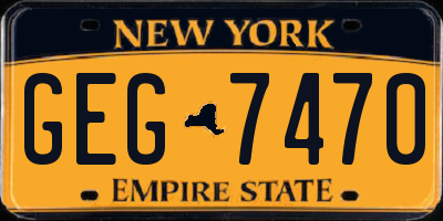 NY license plate GEG7470