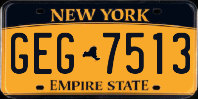 NY license plate GEG7513