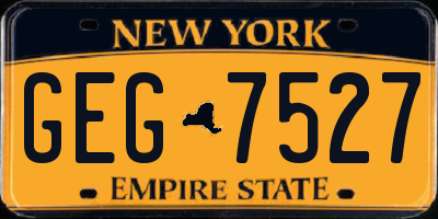 NY license plate GEG7527