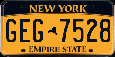 NY license plate GEG7528