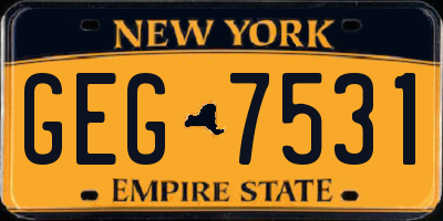 NY license plate GEG7531