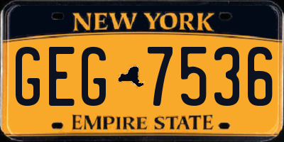 NY license plate GEG7536