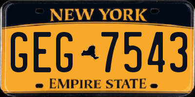 NY license plate GEG7543