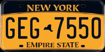 NY license plate GEG7550
