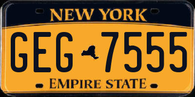 NY license plate GEG7555