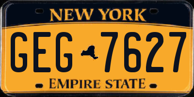 NY license plate GEG7627