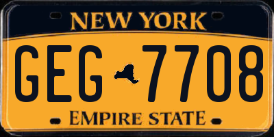 NY license plate GEG7708