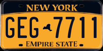 NY license plate GEG7711