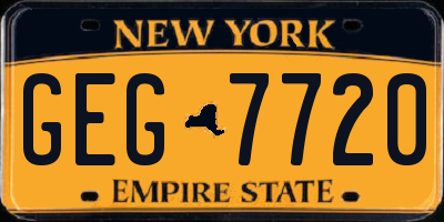NY license plate GEG7720