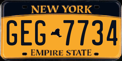NY license plate GEG7734