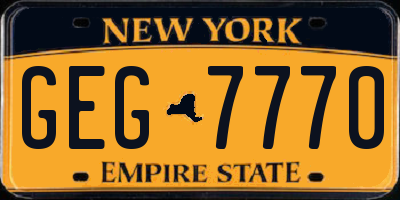 NY license plate GEG7770