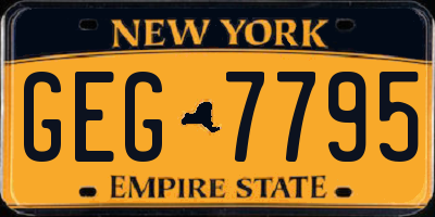 NY license plate GEG7795